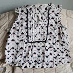 Loft sleeveless blouse 22 blue white